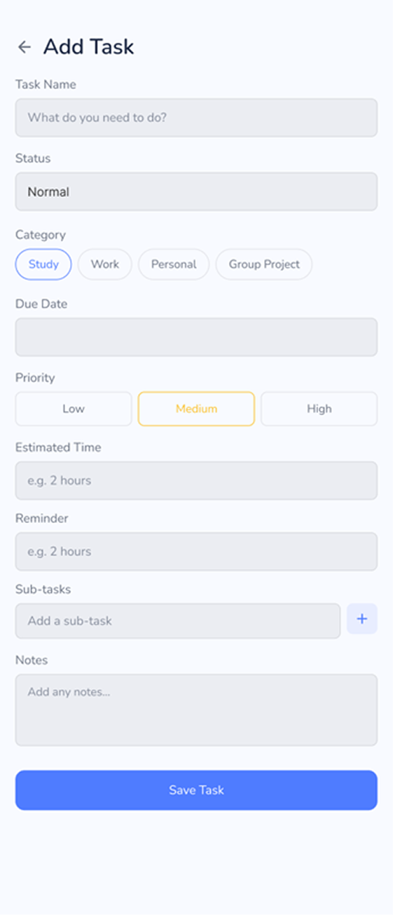 Add regular task wireframe